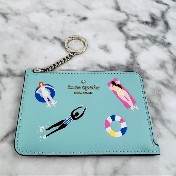 Kate Spade Pool Float Medium L-Zip Card Holder Wallet - Picture 2 of 6